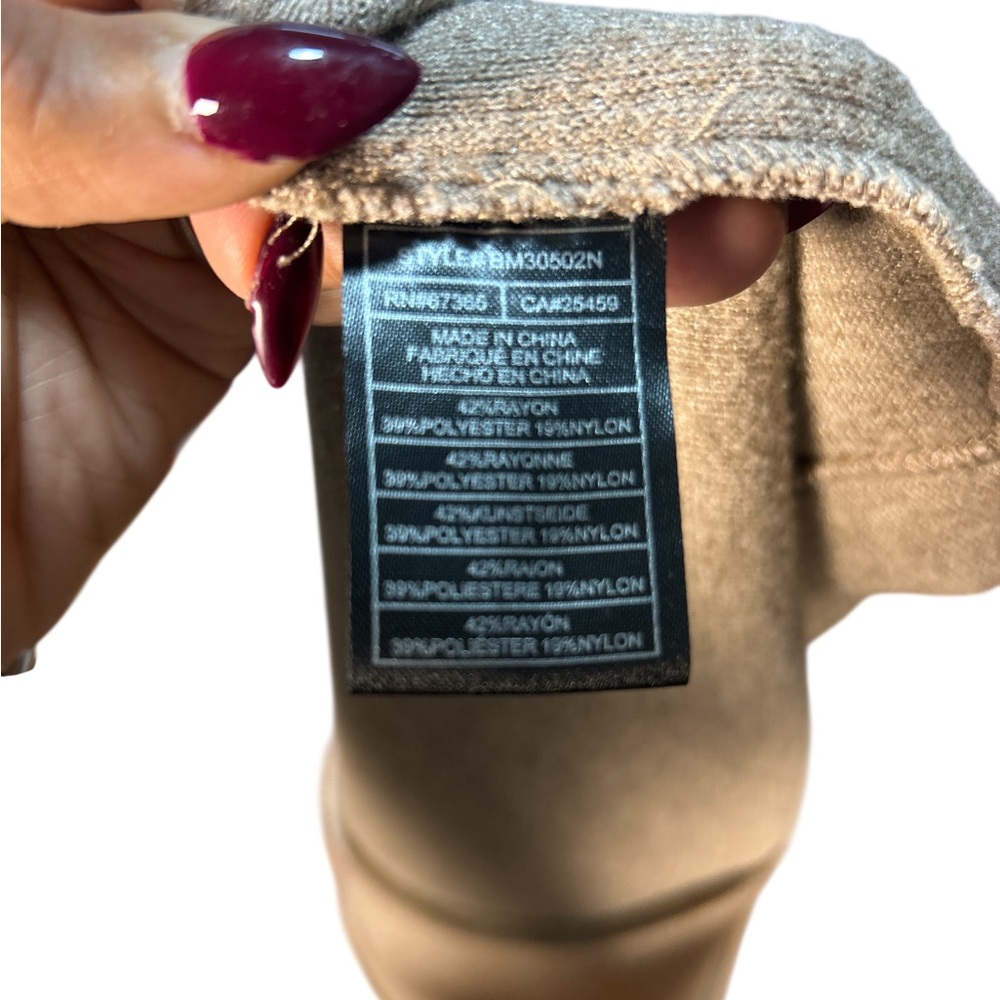 BB Dakota Steve Madden Open Front Duster Jacket Beige Knit Cardigan Sz Medium - Picture 7 of 7